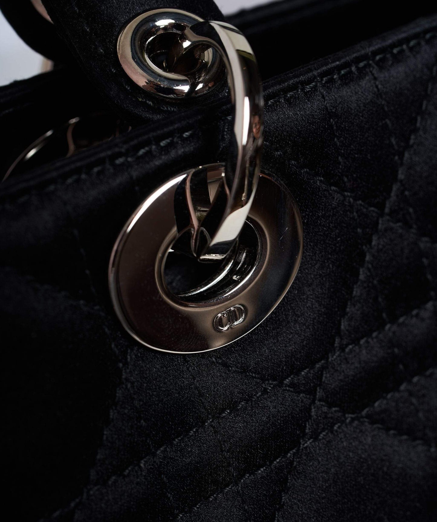 Christian Dior Black Cannage Top Handle Bag GHW  AGL1036 - Cap N Wrap