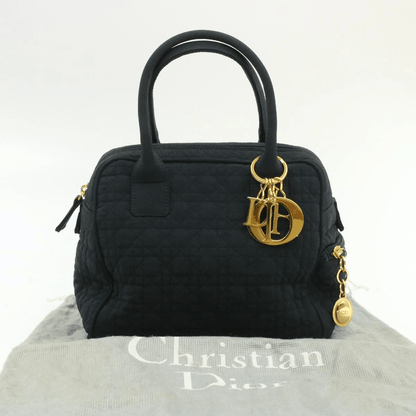 CHRISTIAN DIOR Cannage Hand Bag Black Nylon - Cap N Wrap