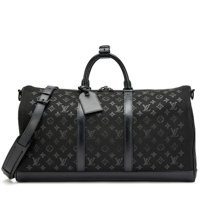 Virgil Abloh Black Monogram Jacquard Light Up Keepall Bandouliere 50 Black Hardware, 2020-2021