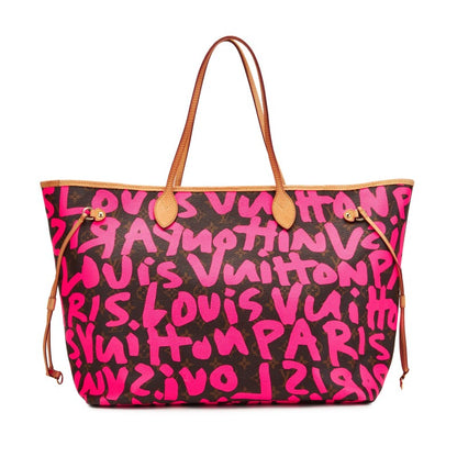 Stephen Sprouse Pink Monogram Graffiti Coated Canvas Neverfull GM Gold Hardware, 2009