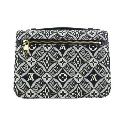 Black Since 1854 Jacquard Textile Pochette Metis Gold Tone Hardware