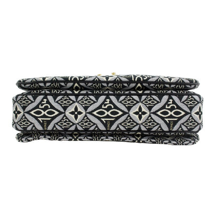 Black Since 1854 Jacquard Textile Pochette Metis Gold Tone Hardware