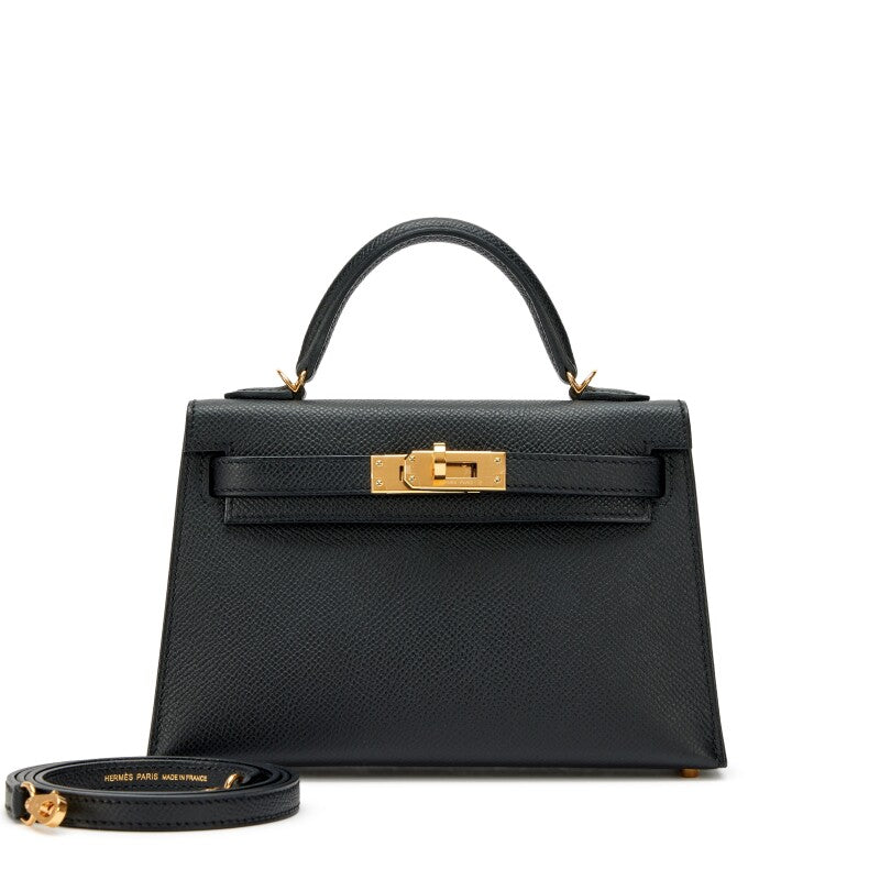 Black Epsom Mini Kelly 20 II Gold Hardware, 2024