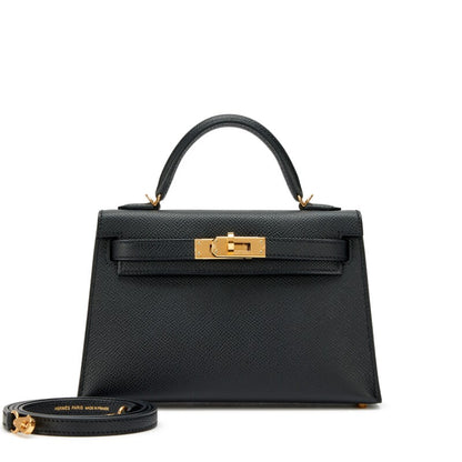 Black Epsom Mini Kelly 20 II Gold Hardware, 2024