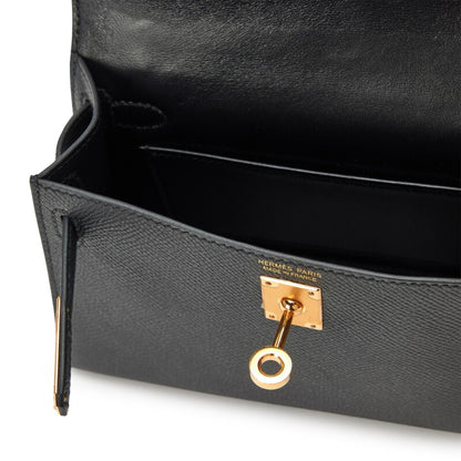 Black Epsom Mini Kelly 20 II Gold Hardware, 2024