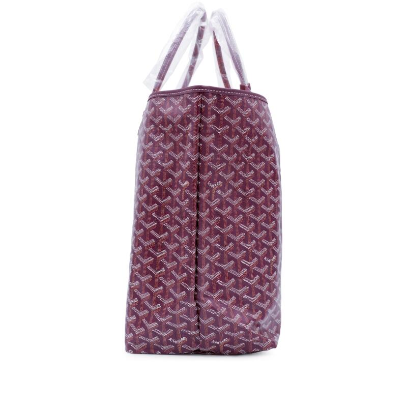 Burgundy Goyardine Canvas and Chevroches Calfskin Saint Louis GM Bag