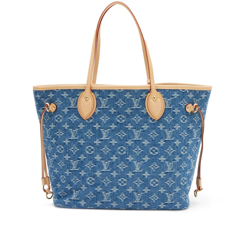 Blue Monogram Denim Neo Neverfull MM Gold Hardware, 2025