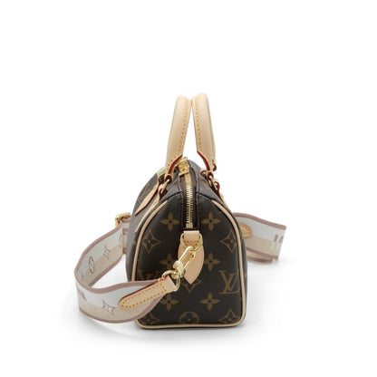 Brown Monogram Coated Canvas Speedy Bandoulière 20 Gold Hardware