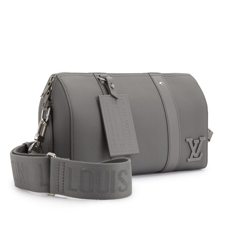 Virgil Abloh Gray Aerogram Leather City Keepall Silver Hardware, 2021-2022