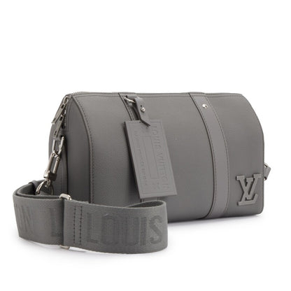 Virgil Abloh Gray Aerogram Leather City Keepall Silver Hardware, 2021-2022