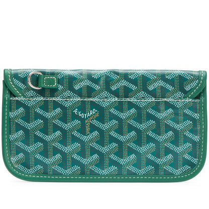 Green Goyardine Canvas Saint Louis Pouch Wallet