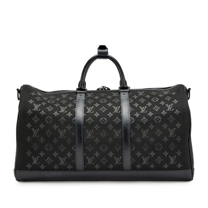Virgil Abloh Black Monogram Jacquard Light Up Keepall Bandouliere 50 Black Hardware, 2020-2021
