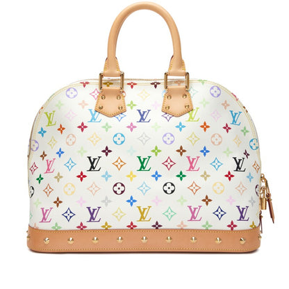 Takashi Murakami White Multicolor Monogram Coated Canvas Alma GM Bag Gold Hardware, 2013