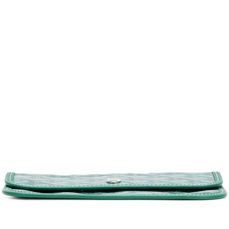 Green Goyardine Canvas Saint Louis Pouch Wallet