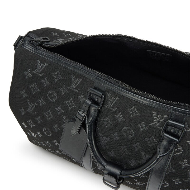 Virgil Abloh Black Monogram Jacquard Light Up Keepall Bandouliere 50 Black Hardware, 2020-2021