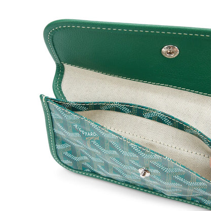 Green Goyardine Canvas Saint Louis Pouch Wallet