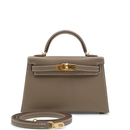 Etoupe Epsom Mini Kelly 20 II Gold Hardware, 2021