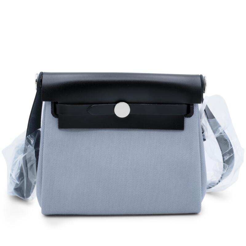 Black Vache Hunter and Gris Pantin Toile Mini Herbag Zip 20 Palladium Hardware, 2025