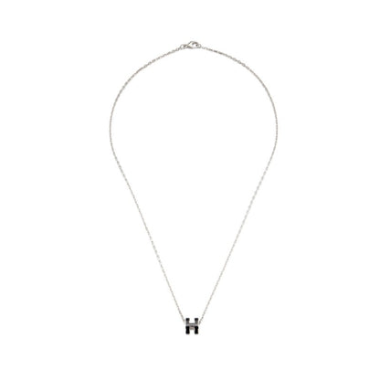 Black Lacquer Mini Pop H Pendant Palladium Hardware