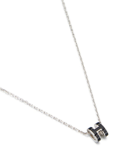 Black Lacquer Mini Pop H Pendant Palladium Hardware