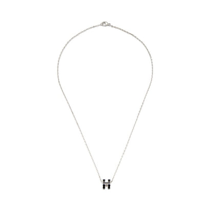 Black Lacquer Mini Pop H Pendant Palladium Hardware