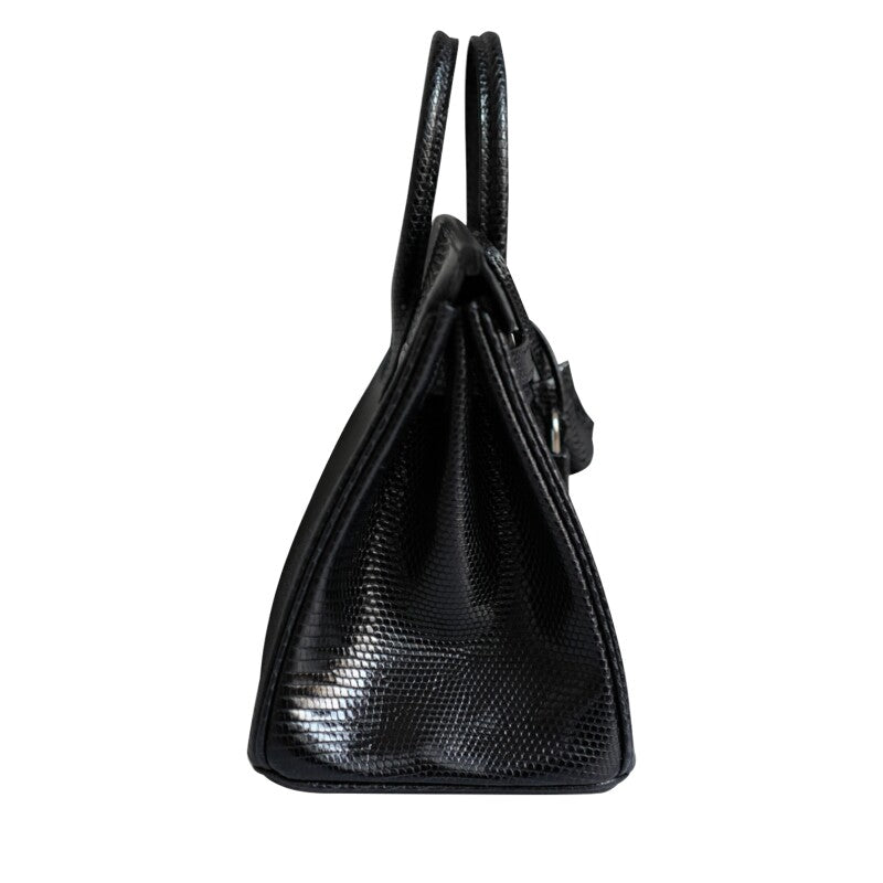 Black Lizard Lisse Birkin 25 Palladium Hardware, 2025