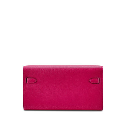 Framboise Chèvre Mysore Kelly-To-Go Wallet Palladium Hardware, 2022