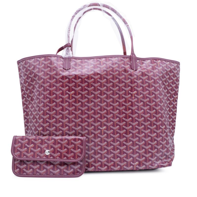 Burgundy Goyardine Canvas and Chevroches Calfskin Saint Louis GM Bag
