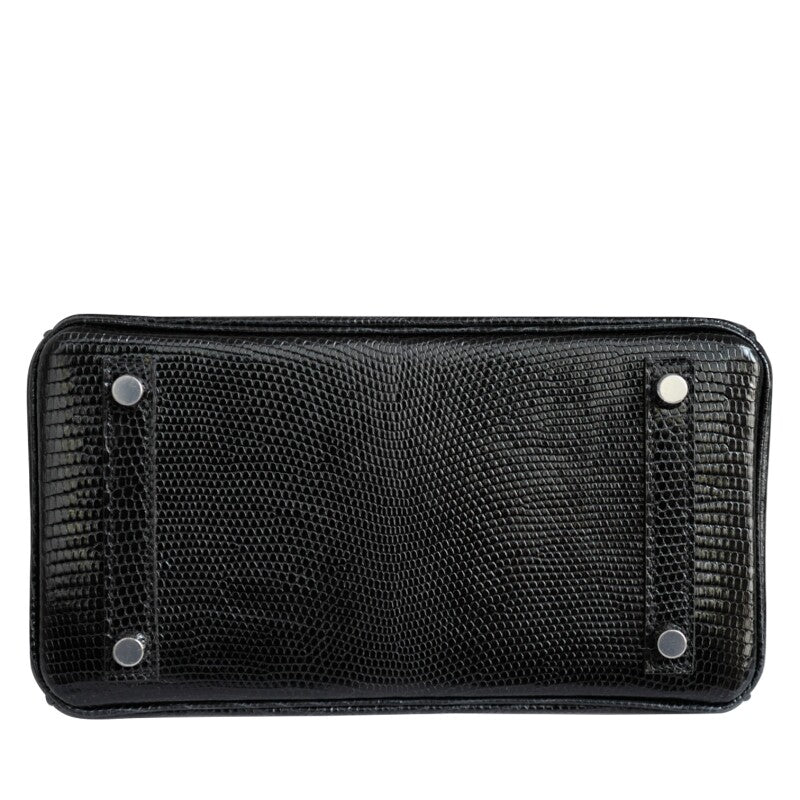 Black Lizard Lisse Birkin 25 Palladium Hardware, 2025