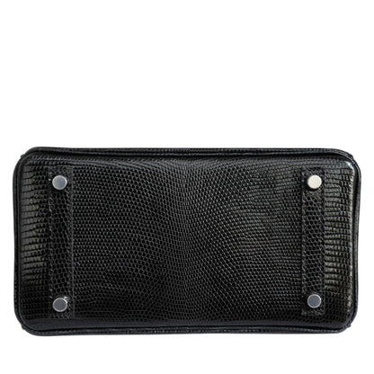 Black Lizard Lisse Birkin 25 Palladium Hardware, 2025