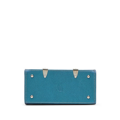 Pearly Blue Goyardine Canvas and Chevroches Calfskin Saïgon Structuré Nano Bag Silver Hardware, 2024