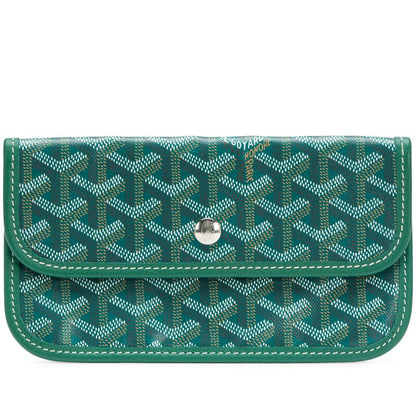 Green Goyardine Canvas Saint Louis Pouch Wallet