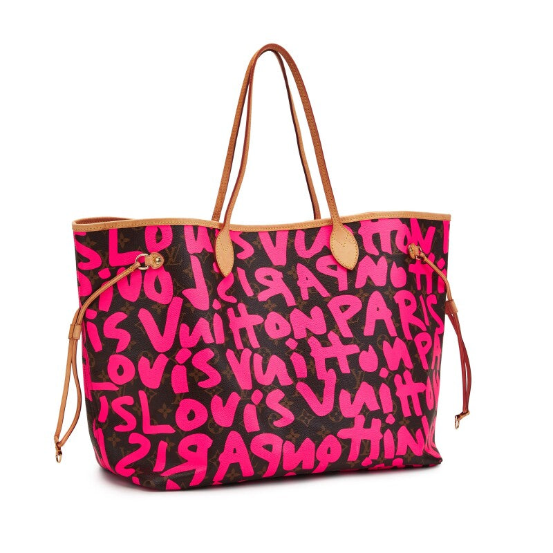 Stephen Sprouse Pink Monogram Graffiti Coated Canvas Neverfull GM Gold Hardware, 2009
