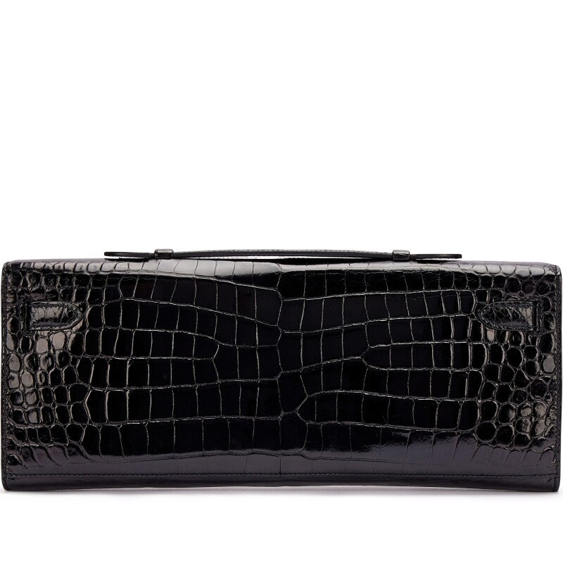 Black Shiny Porosus Crocodile Kelly Cut Gold Hardware, 2015