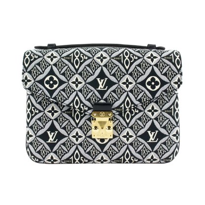 Black Since 1854 Jacquard Textile Pochette Metis Gold Tone Hardware