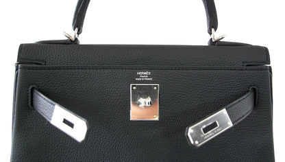 Hermès Kelly 28 Retourne Black Togo PHW Bag