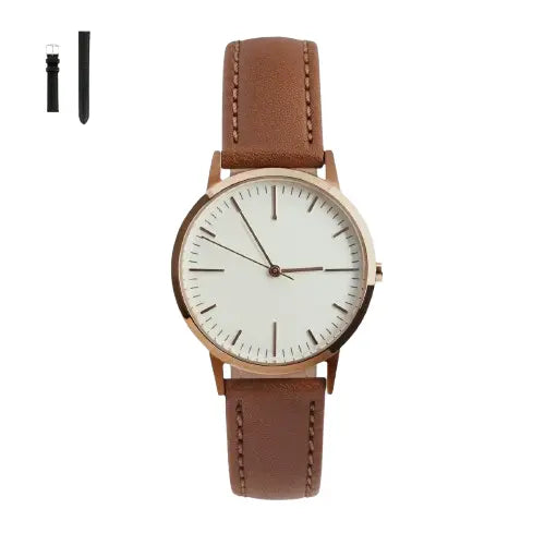 T3002 | Rose Gold & Tan Watch