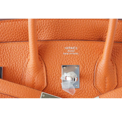 Hermès Birkin 25 Bag H Orange Togo Leather