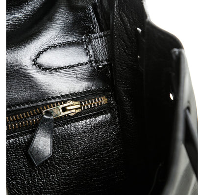 Hermès Box Leather Kelly Black Bag