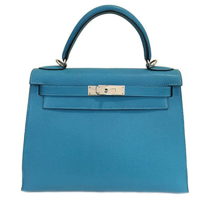 Hermès Kelly Sellier 28 Turquoise Bag PHW