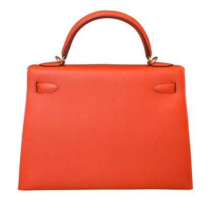 Hermès Sellier 32 Kelly Feu Epsom Bag GHW