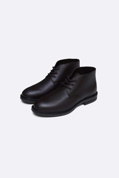 LACE UP LEATHER CHUKKA BOOT - Fold Peaks