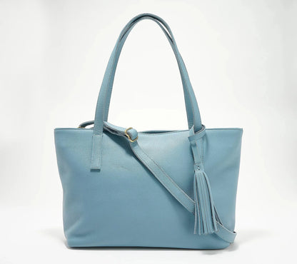Limited Edition Milled Leather Crossbody Carryall Tote – Laptop Compatible - Fold Peaks